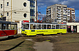 Tatra-T6B5 #4566 8-го маршрута на конечной станции "602 микрорайон"