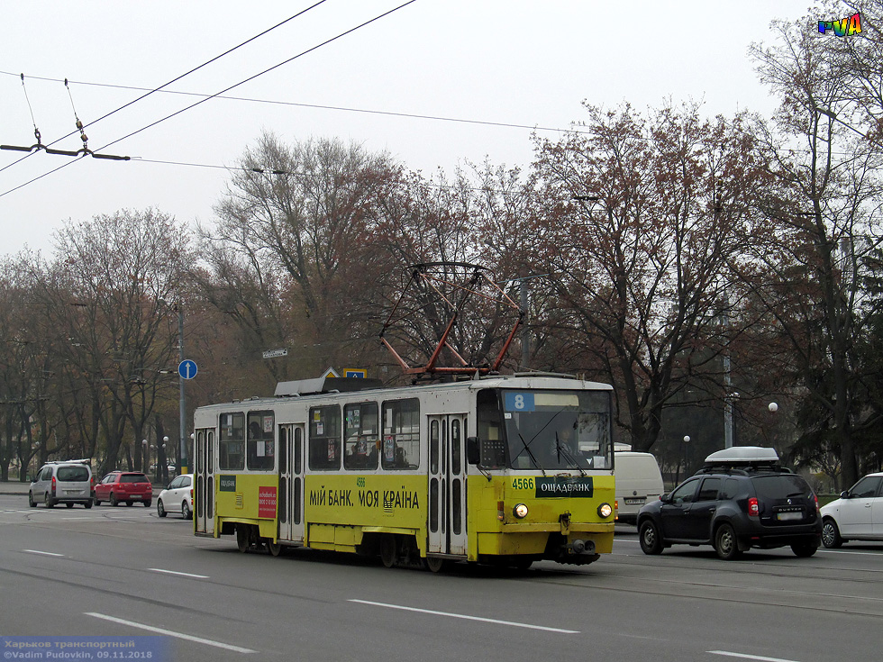 Tatra-T6B5 #4566 8-го маршрута на Московском проспекте возле улицы Академика Павлова
