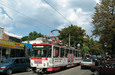 Tatra-T6B5 #4567 5-го маршрута на перекрестке улицы Пушкинской и улицы Фрунзе