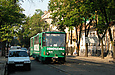 Tatra-T6B5 #4570 5-го маршрута на улице Пушкинской между перекрестками с улицами Краснознаменной и Иванова