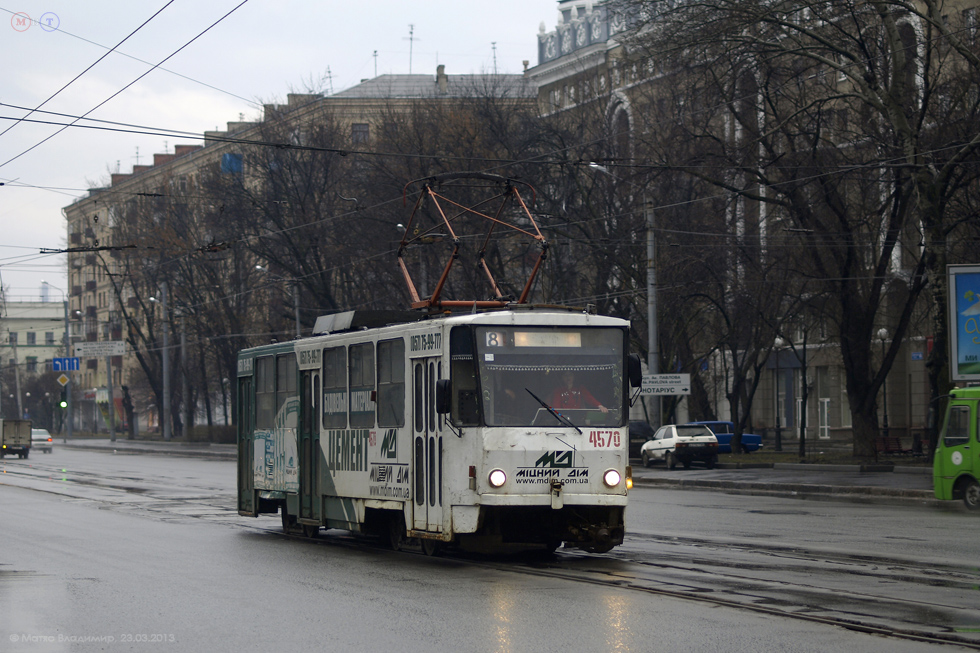 Tatra-T6B5 #4570 8-го маршрута на Московском проспекте в районе улицы Леси Украинки