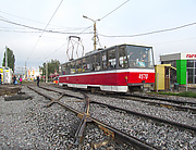 Tatra-T6B5 #4570 16-го маршрута на улице Героев Труда возле одноименной станции метро