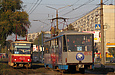 Tatra-T6B5 #4573 и #4572 27-го маршрута на улице Академика Павлова возле перекрестка с улицей Солидарности