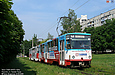 Tatra-T6B5 #4573-4546 5-го маршрута на улице Героев Труда между остановками "ул. Гв. Широнинцев" и "531микрорайон"