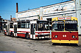 DAC-217E #148 и ЗИУ-682 #69 возле цеха средних и капитальных ремонтов Троллейбусного депо №1