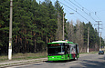 ЛАЗ-Е183А1 #2102 27-го маршрута на проспекте Постышева следует через Григоровский бор
