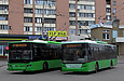 ЛАЗ-Е183А1 #2102 3-го маршрута и #2107 19-го маршрута на конечной "Улица Одесская"