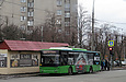 ЛАЗ-Е183А1 #2104 3-го маршрута на проспекте Героев Сталинграда перед отправлением от остановки "Торговый комплекс"