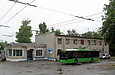 ЛАЗ-Е183А1 #2107 в Троллейбусном депо №2 возле диспетчерской и отдела эксплуатации
