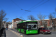 ЛАЗ-Е183А1 #2108 3-го маршрута на улице Гамарника следует по Подольскому мосту