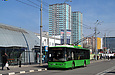 ЛАЗ-Е183А1 #2109 47-го маршрута перед отправлением от терминала возле станции метро "Героев труда"