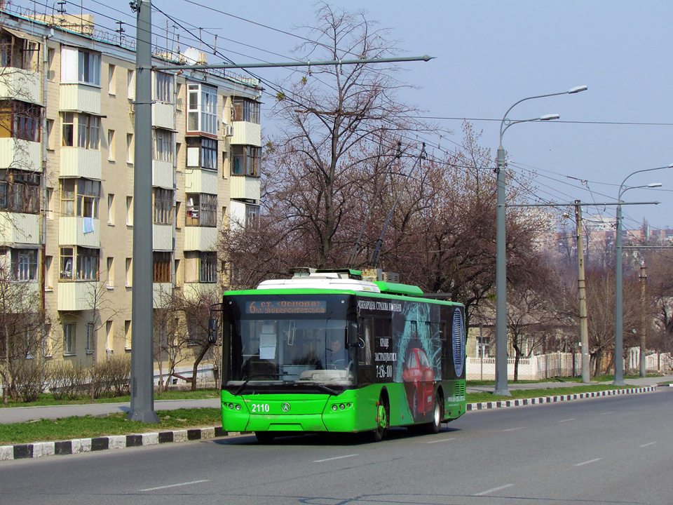 ЛАЗ-Е183А1 #2110 6-го маршрута на проспекте Гагарина в районе Батайской улицы