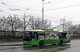ЛАЗ-Е183А1 #2110 31-го маршрута разворачивается на конечной "Северная Салтовка"