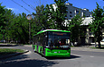 ЛАЗ-Е183А1 #3401 7-го маршрута на улице Шариковой поворачивает на разворотный круг конечной станции "Восточный"