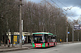 ЛАЗ-Е183А1 #3402 17-го маршрута на улице Чкалова отправляется от остановки "ХАИ"