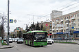 ЛАЗ-Е183А1 #3411 2-го маршрута на проспекте Науки возле улицы Космической