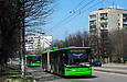 ЛАЗ-Е301D1 #2201 19-го маршрута и #3201 24-го маршрута на проспекте 50-летия ВЛКСМ подъезжают к конечной станции "Микрорайон 602"