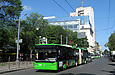 ЛАЗ-Е301D1 #2201 главного маршрута Евро-2012 на проспекте Правды перед перекрестком с улицей Сумской