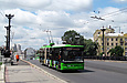 ЛАЗ-Е301D1 #2203 главного маршрута Евро-2012 на Московском проспекте спускается с Харьковского моста