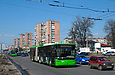 ЛАЗ-Е301D1 #2214 3-го маршрута и #2201 19-го маршрута на проспекте Гагарина за поворотом с проспекта Героев Сталинграда