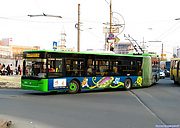 ЛАЗ-Е301D1 #2221 3-го маршрута поворачивает с улицы Вернадского на улицу Маломясницкую