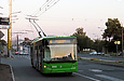 ЛАЗ-Е301D1 #2222 главного маршрута Евро-2012 на проспекте Гагарина подъезжает к остановке "Мерефянское шоссе"