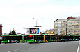 Троллейбусы ЛАЗ-E301D1 на площади Конституции во время презентации нового транспорта, приобретенного к Евро-2012