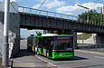 ЛАЗ-Е301D1 #3206 главного маршрута Евро-2012 на проспекте Гагарина возле железнодорожного путепровода