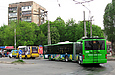 ЛАЗ-Е301D1 #3208 24-го маршрута выезжает с конечной станции "602 микрорайон" на проспект 50-летия ВЛКСМ