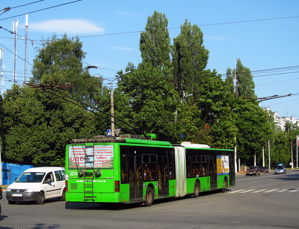 ЛАЗ-Е301D1 #3210 34-го маршрута на улице Валентиновской на перекрестке с улицей Гвардейцев Широнинцев