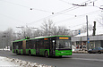 ЛАЗ-Е301D1 #3214 2-го маршрута на Белгородском шоссе перед перекрестком с улицами Сумской и Деревянко