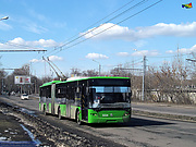 ЛАЗ-Е301D1 #3224 46-го маршрута на Московском проспекте поднимается на Плиточный путепровод