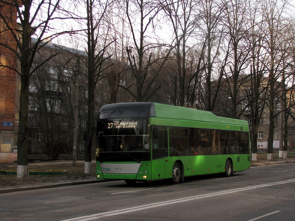 PTS-12 #2705 27-го маршрута на улице Дудинской в районе улицы Козюлинской