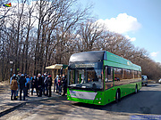 PTS-12 #2715 50-го маршрута на проспекте Академика Курчатова перед отправлением от конечной "Пятихатки"