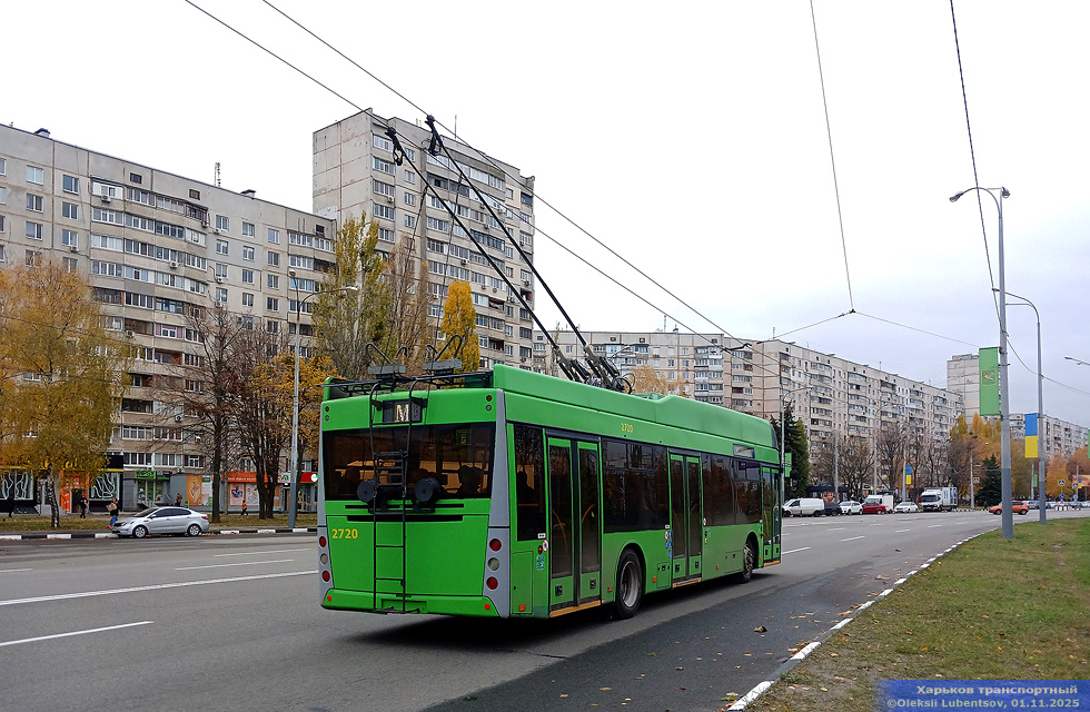 PTS-12 #2720 маршрута М на проспекте Людвига Свободы возле станции метро "Алексеевская"