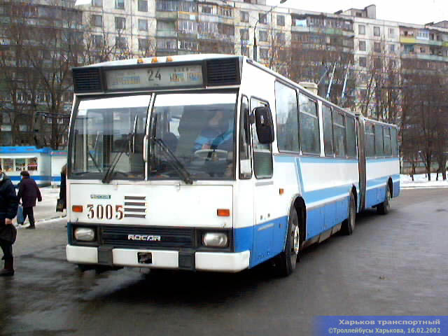 ROCAR-E217 #3005 24-го маршрута прибыл на конечную "Микрорайон 602"