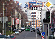 ROCAR-E217 #3017 2-го маршрута на проспекте Ленина возле перекрестка с улицей Тобольской