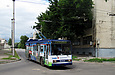 Škoda-14Tr18/6M #2408 6-го маршрута поворачивает с улицы Троллейбусной на улицу Ньютона