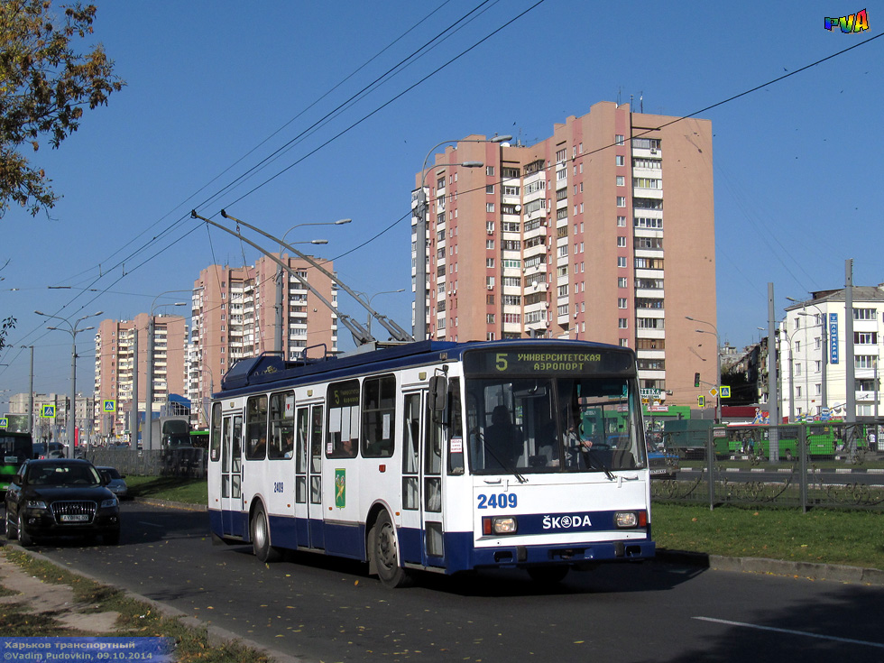Škoda-14Tr18/6M #2409 5-го маршрута на проспекте Гагарина в районе улицы Одесской