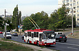Škoda-14Tr #2414 31-го маршрута на улице Гвардейцев-Широнинцев между улицами Зубенко и Валентиновской