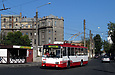Škoda-14Tr08/6 #2418 5-го маршрута на улице Кузнечной прибывает на конечную "Улица Университетская"