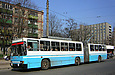 ЮМЗ-Т1 #2005 63-го маршрута на проспекте Героев Сталинграда отправился от остановки "Троллейбусное депо №2"