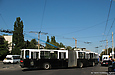 ЮМЗ-Т1 #2010 1-го маршрута поворачивает с конечной станции "28-й микрорайон" на проспект Героев Сталинграда