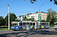 ЮМЗ-Т1 #2021 3-го маршрута на поспекте Косиора перед перекрестком с проспектом Фрунзе