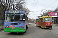 ЗИУ-682Г-016(012) #362 18-го маршрута и Tatra-T3SU #310 12-го маршрута на проспекте Правды возле перекрестка с улицей Тринклера