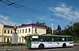 ЗИУ-682 #852 на конечной "Железнодорожная станция "Основа" на фоне здания вокзала и памятника В.И. Ленину